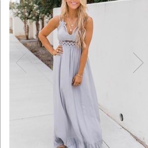 Pink Lily grey bralette maxi dress